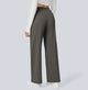 Women's high-waisted wide-leg trousers with side pockets