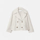 Women's cropped double-breasted peacoat with notched lapels