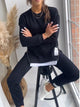 Women's long-sleeve crew-neck sweatshirt and tapered jogger two-piece set