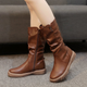 Women's Water-resistant Vegan Leather Boots in Brown | Bellmere
