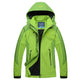 Women's hooded color-block jacket with long sleeves, zip pockets and front zipper