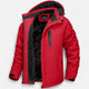 Men's hooded winter parka with fleece lining, zip front and long sleeves