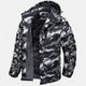 Men's hooded winter parka with fleece lining, zip front and long sleeves