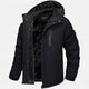 Men's hooded winter parka with fleece lining, zip front and long sleeves