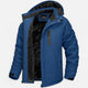 Men's hooded winter parka with fleece lining, zip front and long sleeves