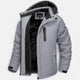 Men's hooded winter parka with fleece lining, zip front and long sleeves