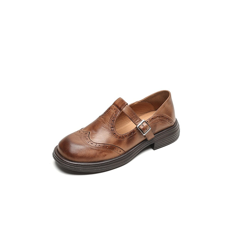 Women's Vegan Leather Mary Jane Sandal Shoes & Sandals in Brown - View 8 | Bellmere
