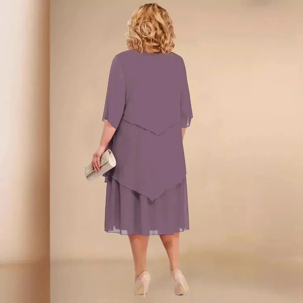 Elegant Chiffon Dress in Black - View 5 | Bellmere