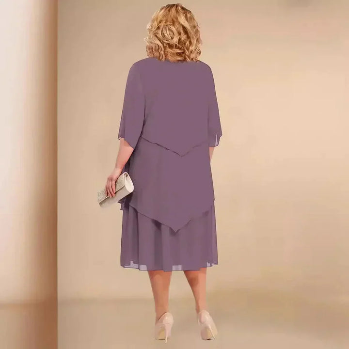 Elegant Chiffon Dress in Black - View 5 | Bellmere