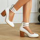 Women's Block Heel Sandals with Ankle Strap Sandaal in Brown - View 3 | Bellmere