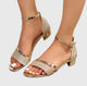 Savina | Women's Low Block Heel Ankle Strap Sandals Buckle