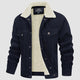 Men's corduroy jacket with sherpa lining, turn-down collar and front pockets