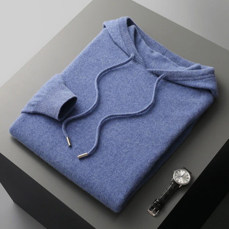 Unisex plain hooded pullover with drawstrings and ribbed cuffs