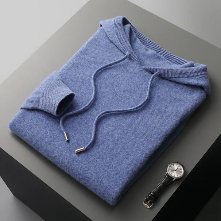 Unisex plain hooded pullover with drawstrings and ribbed cuffs
