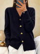 Women's knit cardigan with heart-shaped buttons