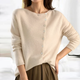 Women's long-sleeve button front knit cardigan shown in grey and pink