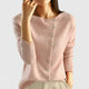 Women's long-sleeve cardigan with asymmetric button front and ribbed trims