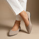 Women's pointed knit flats with a flat sole