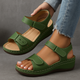 Women's Wedge Sandals in Green | Bellmere