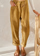 Women's high-waisted corduroy trousers with straight legs and cuffed hems