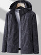 Women's hooded leaf print rain jacket with long sleeves and zipped pockets