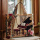 Women's quilted tote bag with colourful floral and graphic print