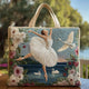 Women's quilted tote bag with colourful floral and graphic print