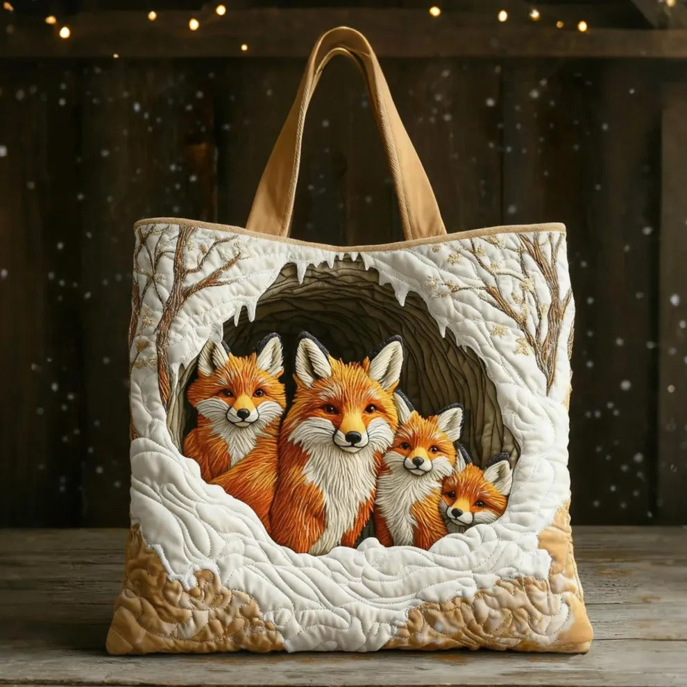Women's quilted tote bag with colourful floral and graphic print
