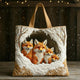 Women's quilted tote bag with colourful floral and graphic print