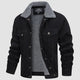 Men's corduroy jacket with sherpa lining, turn-down collar and front pockets