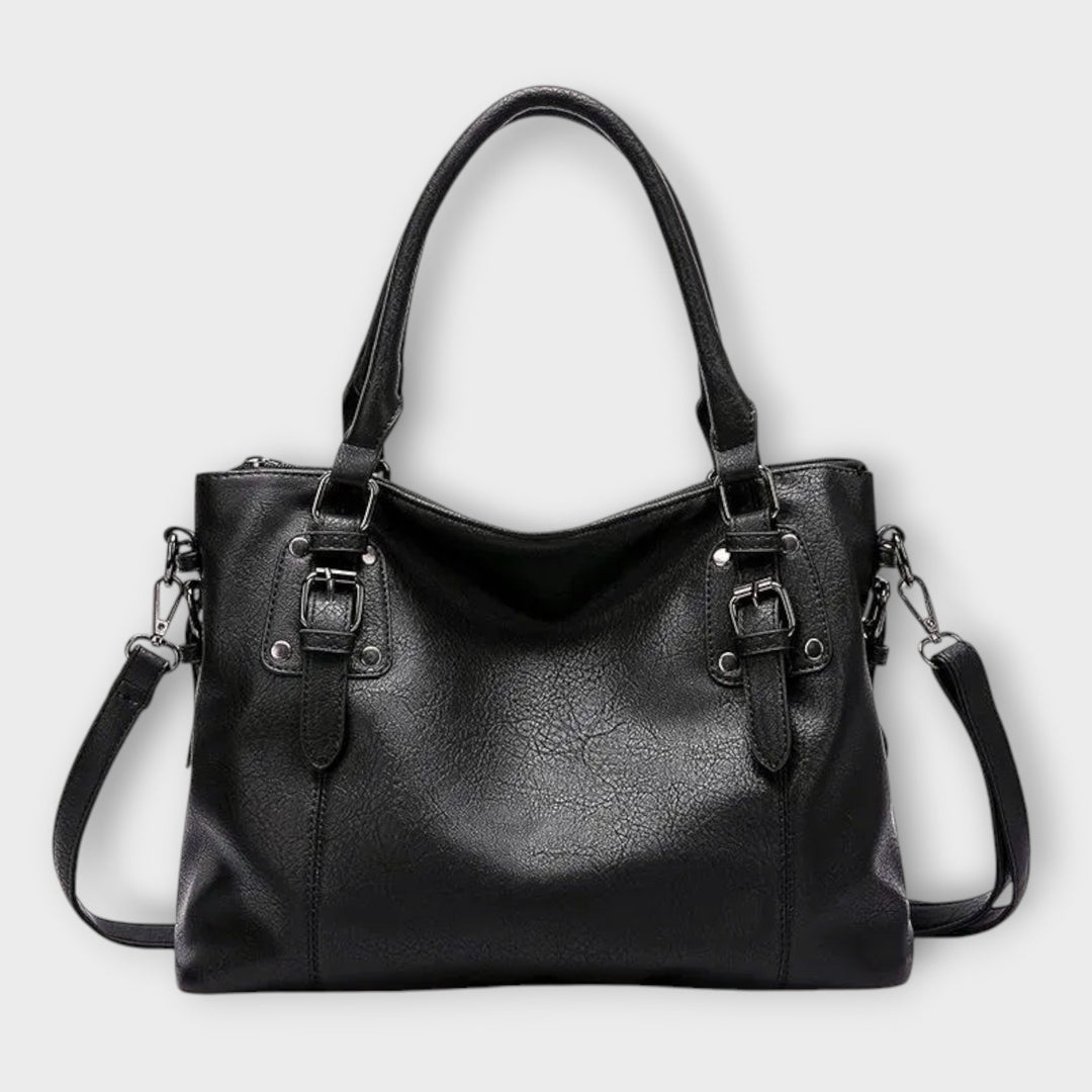 Women's Classic Handbag with Shoulder Strap in Brown - View 4 | Bellmere