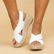 Karlie | Women's Cross Strap Espadrille Wedge Sandals Open Toe