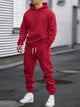 Men's hooded sweatshirt and jogger trouser set with drawstring details and cuffed ankles
