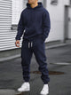 Men's hooded sweatshirt and jogger trouser set with drawstring details and cuffed ankles