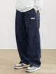 Men's wide-leg ribbed trousers with side pockets and long straight legs