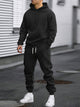 Men's hooded sweatshirt and jogger trouser set with drawstring details and cuffed ankles