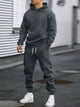 Men's hooded sweatshirt and jogger trouser set with drawstring details and cuffed ankles