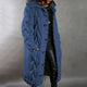 Women's oversized cable knit hooded cardigan with buttons and front pockets