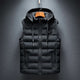 Hooded quilted sleeveless puffer gilet with full zip and front zip pockets