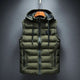 Hooded quilted sleeveless puffer gilet with full zip and front zip pockets