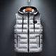 Hooded quilted sleeveless puffer gilet with full zip and front zip pockets