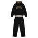 Women's two-piece hoodie and jogger lounge set with leopard-print details