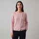Women's asymmetric button knit cardigan with long sleeves