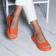 Alena | Women's Peep Toe Flatform Slide Sandals Wide Strap