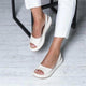Alena | Women's Peep Toe Flatform Slide Sandals Wide Strap