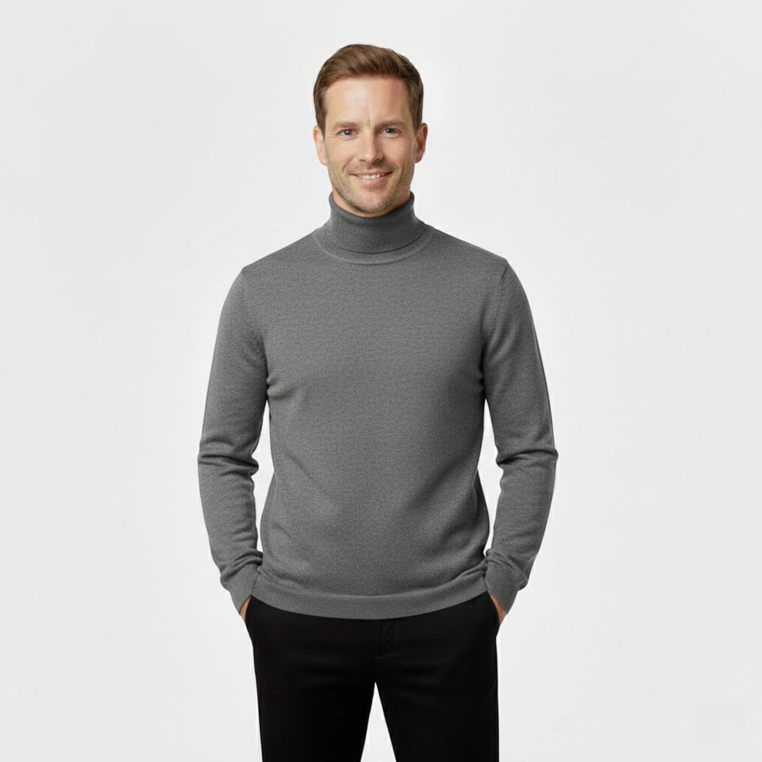 Men's long-sleeve solid turtleneck sweater three-pack