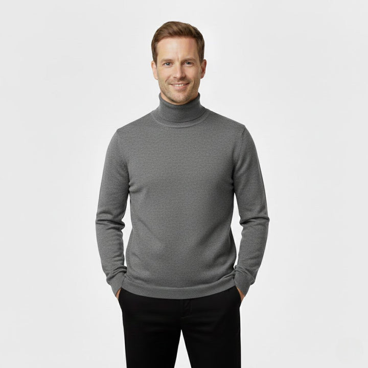 Men's long-sleeve solid turtleneck sweater three-pack
