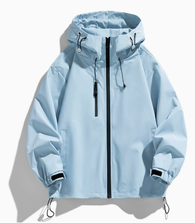 Women's hooded ski jacket with adjustable cuffs