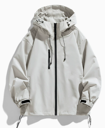 Women's hooded ski jacket with adjustable cuffs