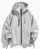 Women's hooded ski jacket with adjustable cuffs